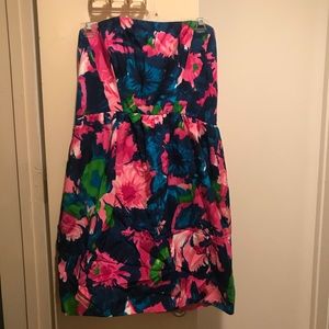 Shoshanna floral strapless dress